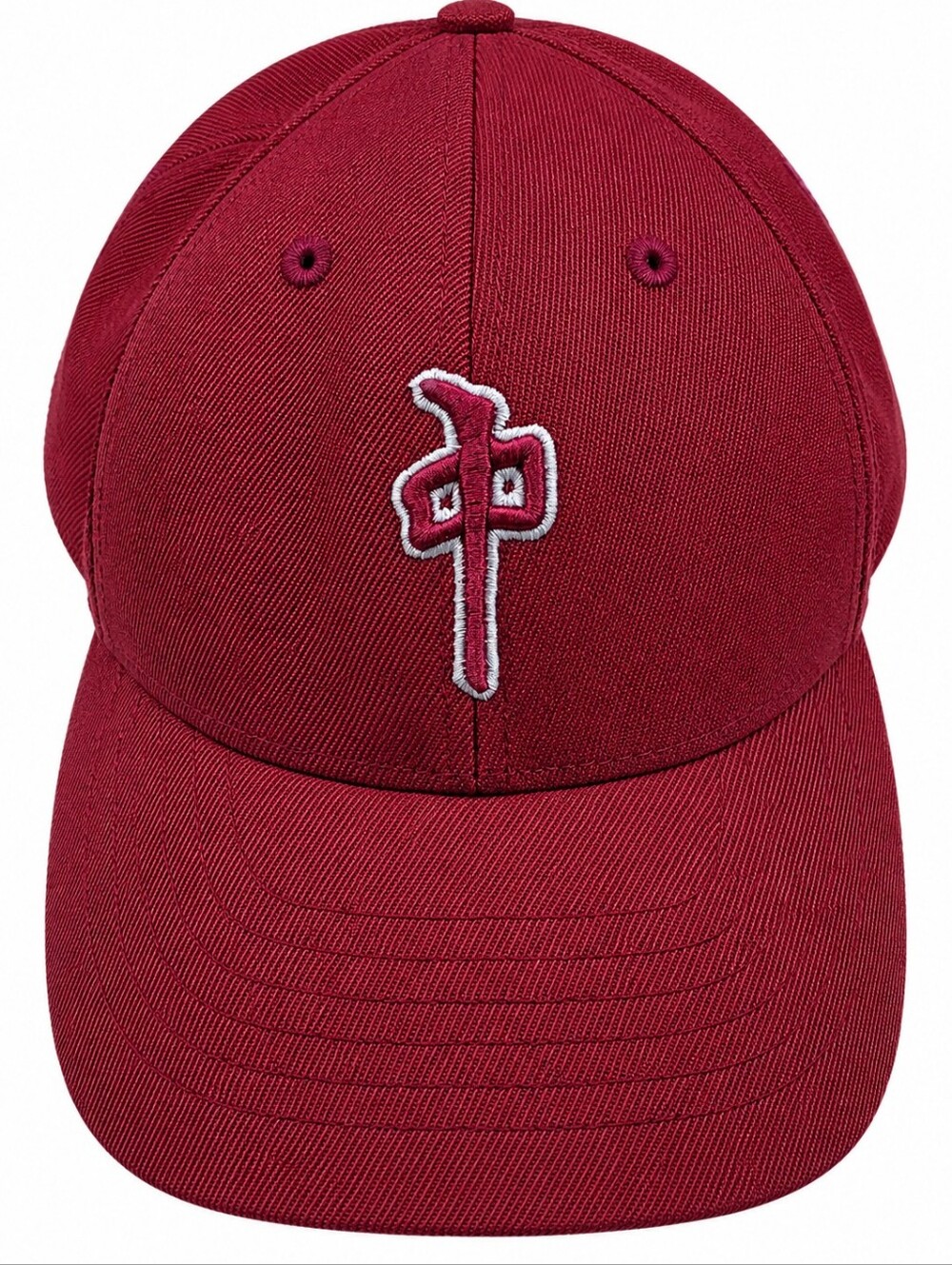 Youth Flexfit Burgundy Red Dragon Fitted Baseball Cap Embroidered Logo